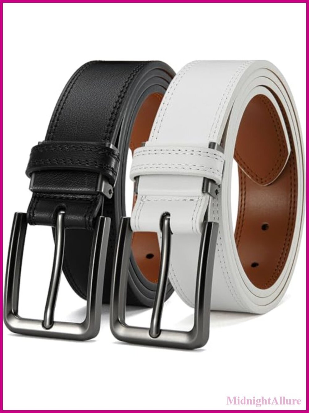 Genuine Cowhide Leather Dress Belt 1 3/8" Wide Adjustable Trim to Fit